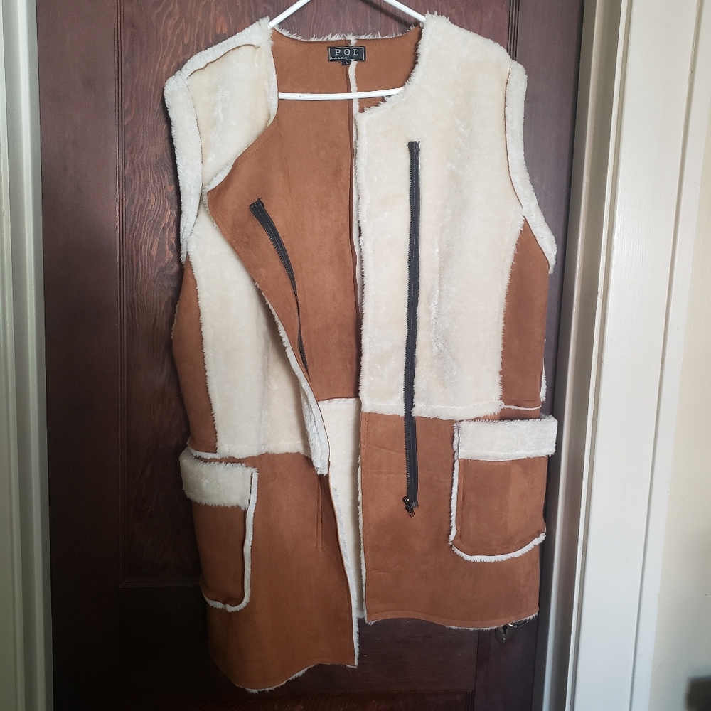 Faux sheepskin vest